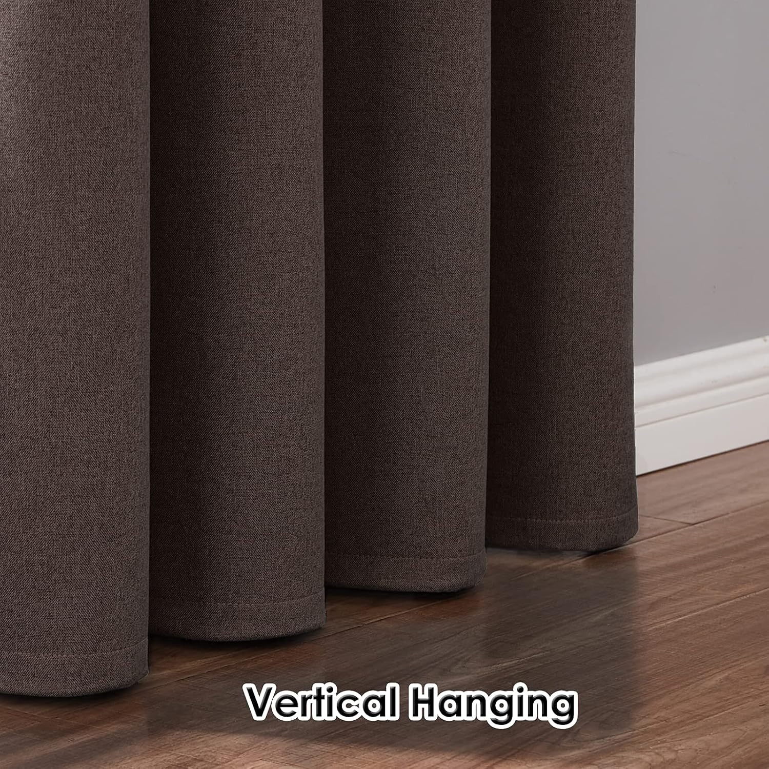 Melodieux Cortinas 100% opacas para dormitorio, aislamiento térmico, reducción de ruido, cortinas de ventana de lino con ojales para sala de estar y