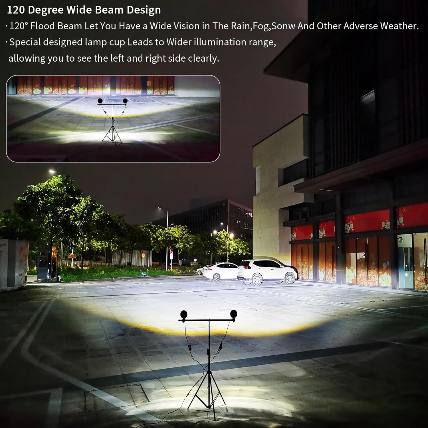 Luz LED de trabajo de 5 pulgadas, 30 W, haz de inundación LED blanco para automóvil, 4×4, todoterreno, camión, ATV 12V 24V, ojos de ángel, rojo,