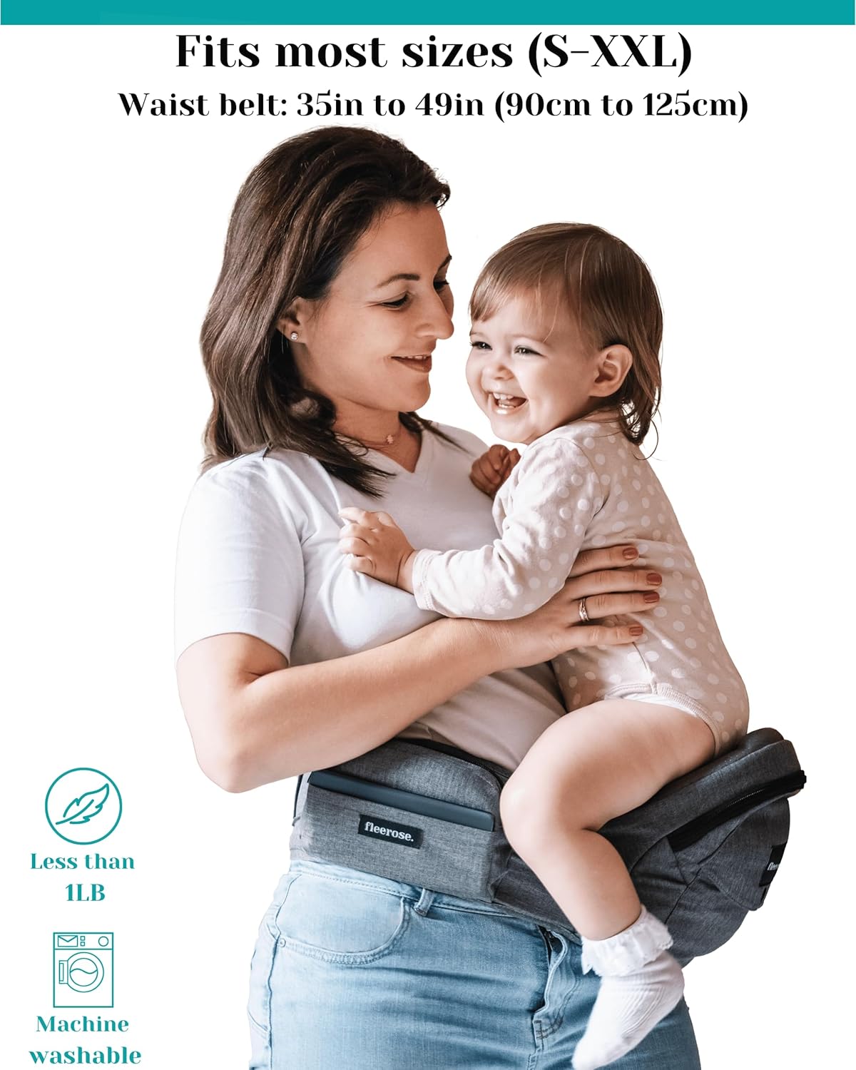 Portabebés de cadera – Nuevo diseño de banco ergonómico, múltiples bolsillos y soporte lumbar y materiales transpirables para recién nacidos y niños