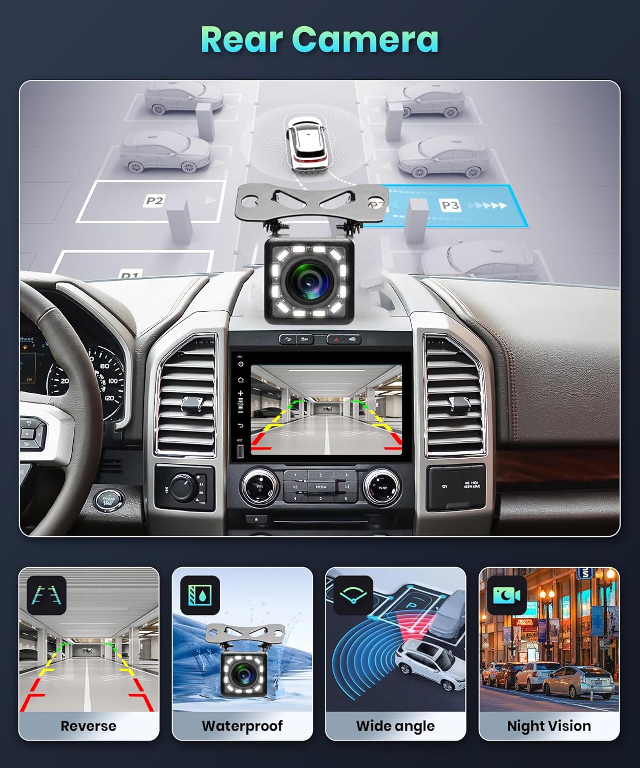 Estéreo de coche Android 2G+32G con Apple Carplay para Ford F150 F250 F350 Fusion Edge Explorer Taurus Freestar, Rimoody 7 pulgadas pantalla táctil