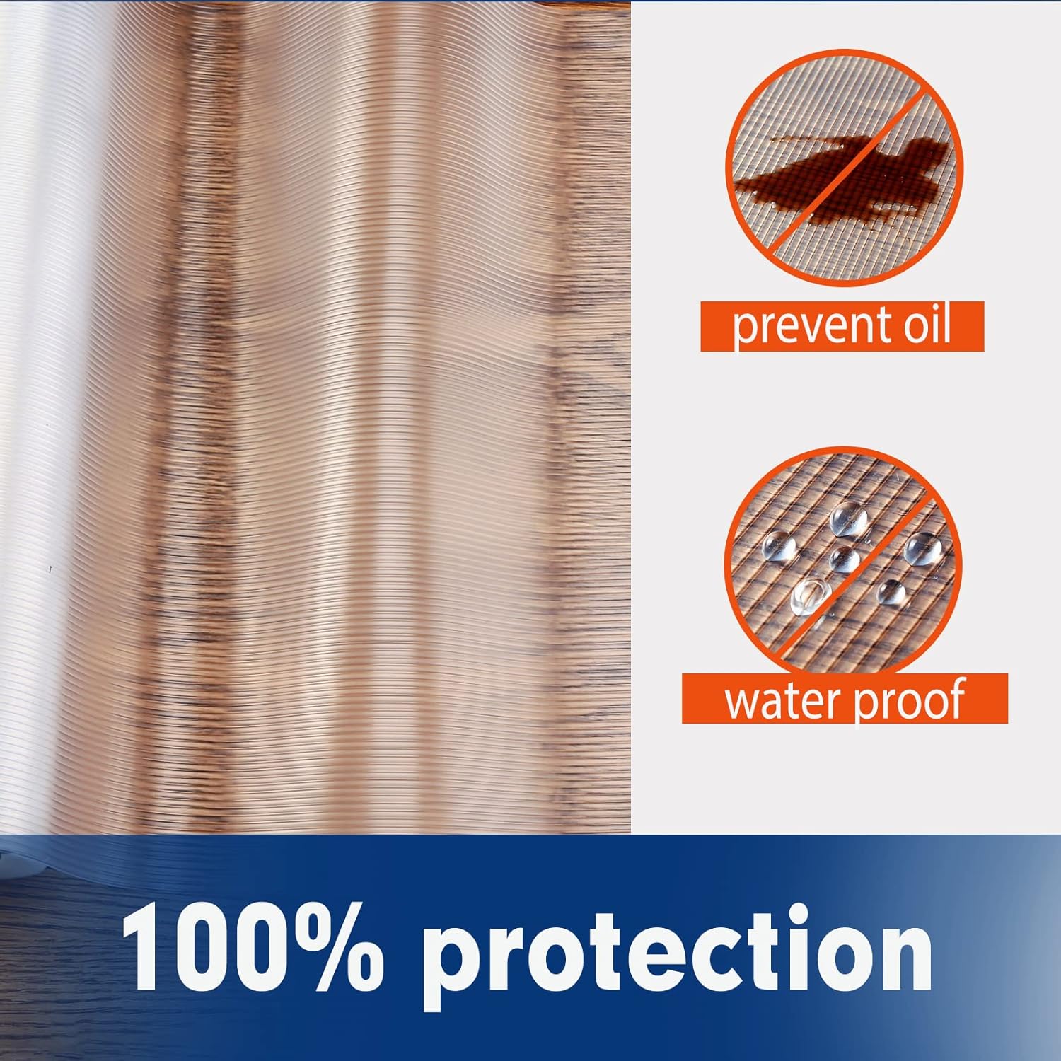 Revestimiento para estantes para gabinetes de cocina a prueba de aceite, forro de cajón no adhesivo, forro de refrigerador transparente, 17.7 x 20