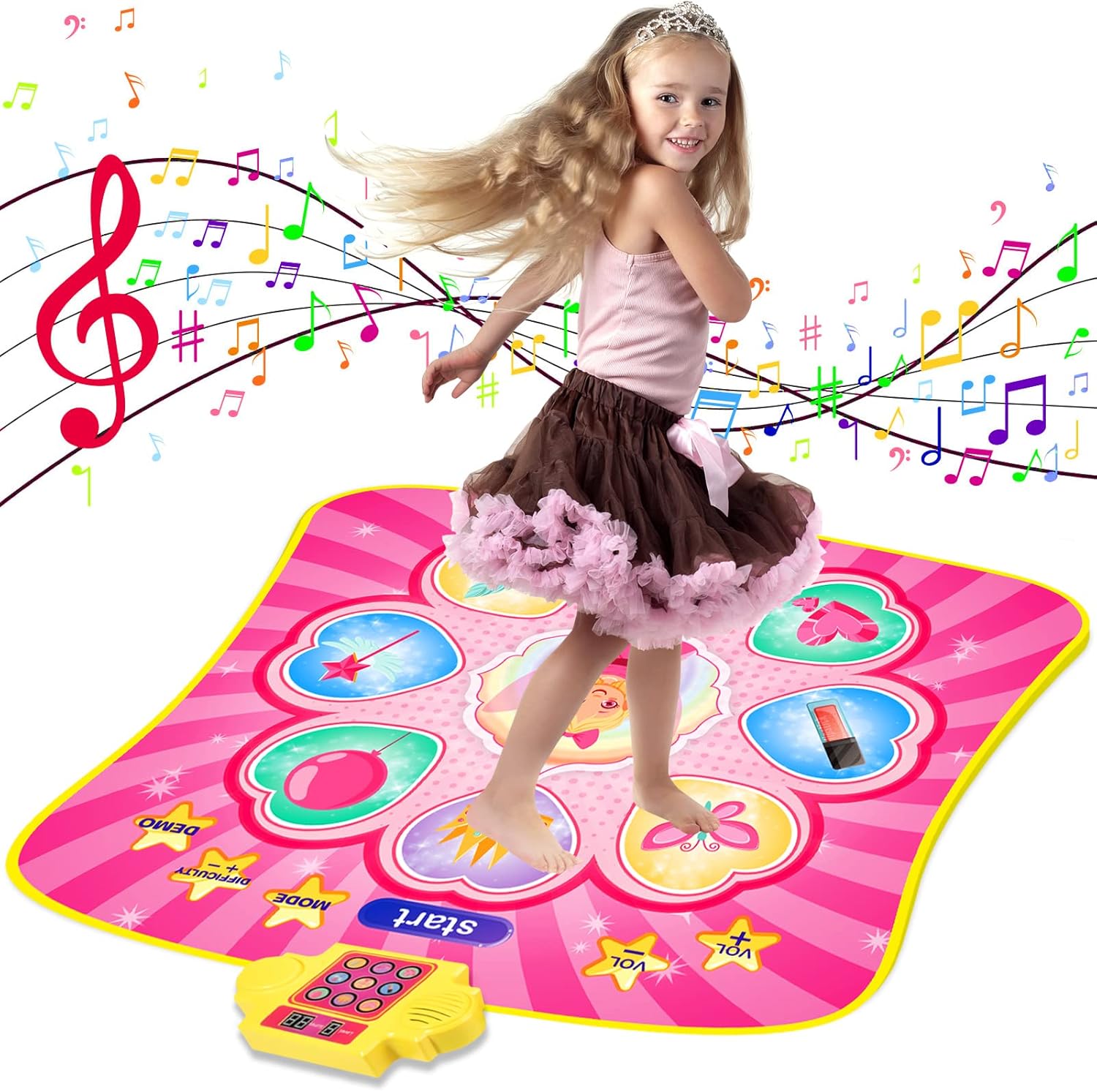 Juguetes de tapete de baile para niños, almohadilla de baile para 1 jugador, regalos para niñas y niños pequeños de 3, 4, 5, 6, 7, 8, 9 + años de