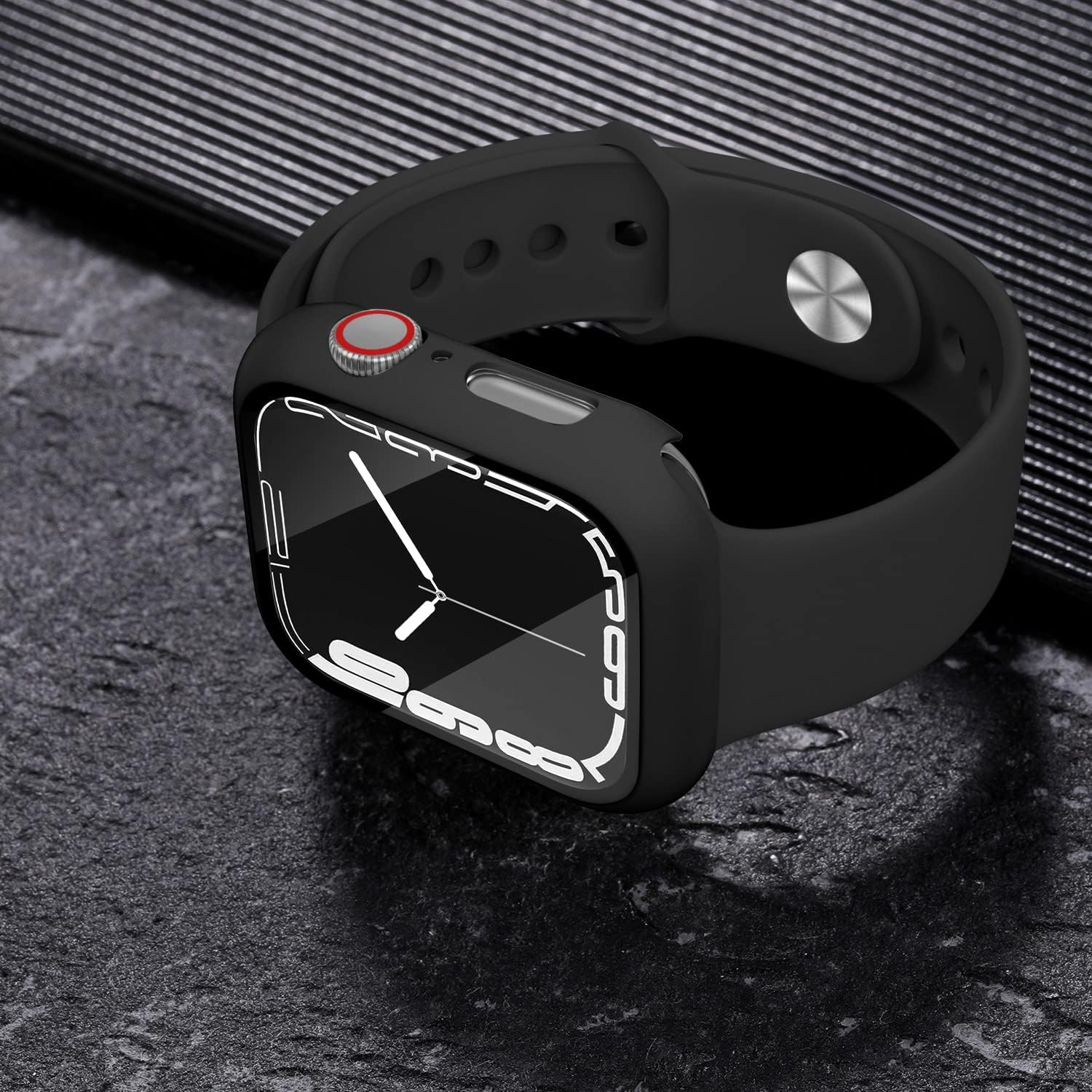 Charlam-Funda de policarbonato duro compatible con Apple Watch de 45 mm, series 7, 8, protector de pantalla, ultradelgada, cobertura completa,