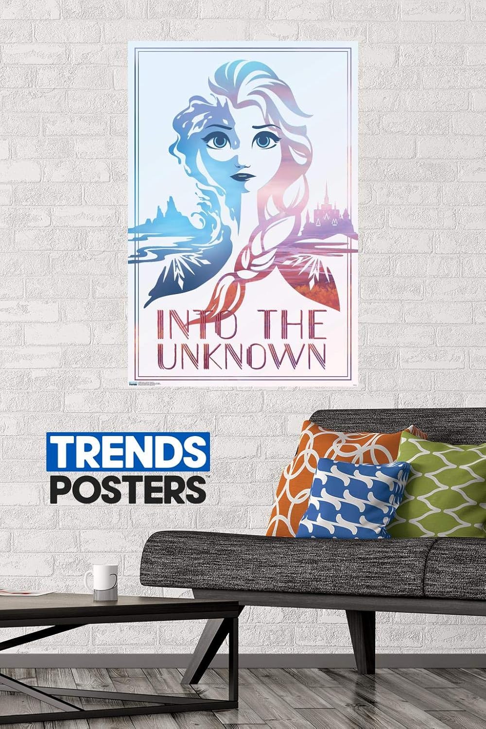 Trends International Disney Frozen 2 – Póster de “Into the Unknown Wall”, 22.375 x 34 pulgadas, paquete de póster y montaje
