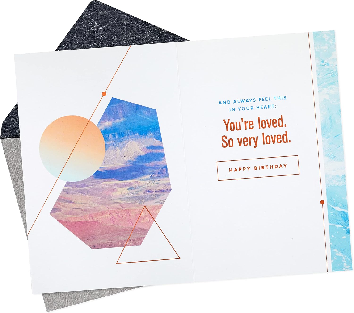 Hallmark Tarjeta de cumpleaños para hijo (decoración colgante o exhibible, montañas modernas)