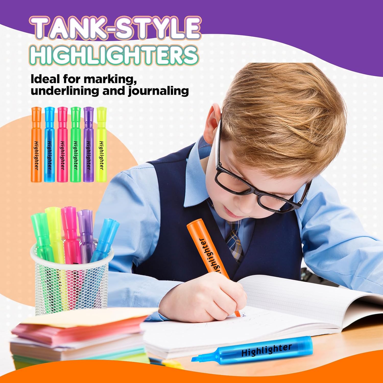 Qilery Marcadores estilo tanque, paquete de 30 marcadores de punta de cincel, marcadores fluorescentes de secado rápido para niños y adultos, hogar,