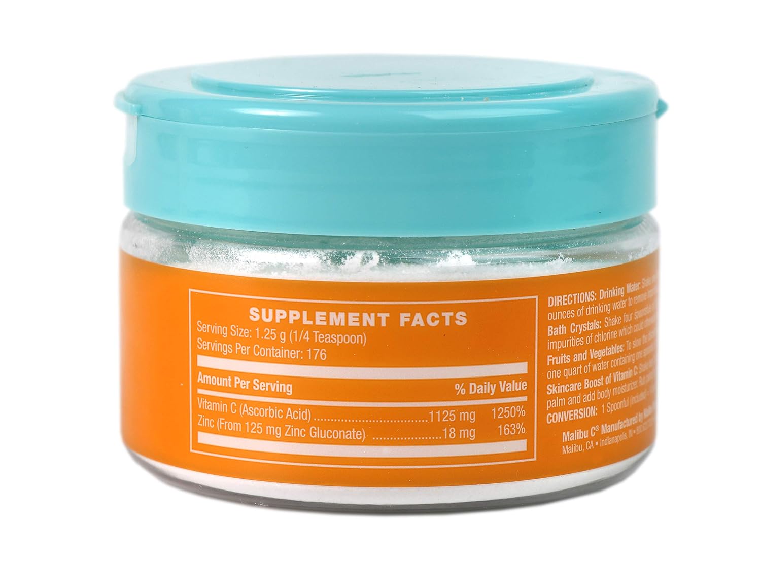 Malibu C Shaker Vitamina C con zinc, 8oz