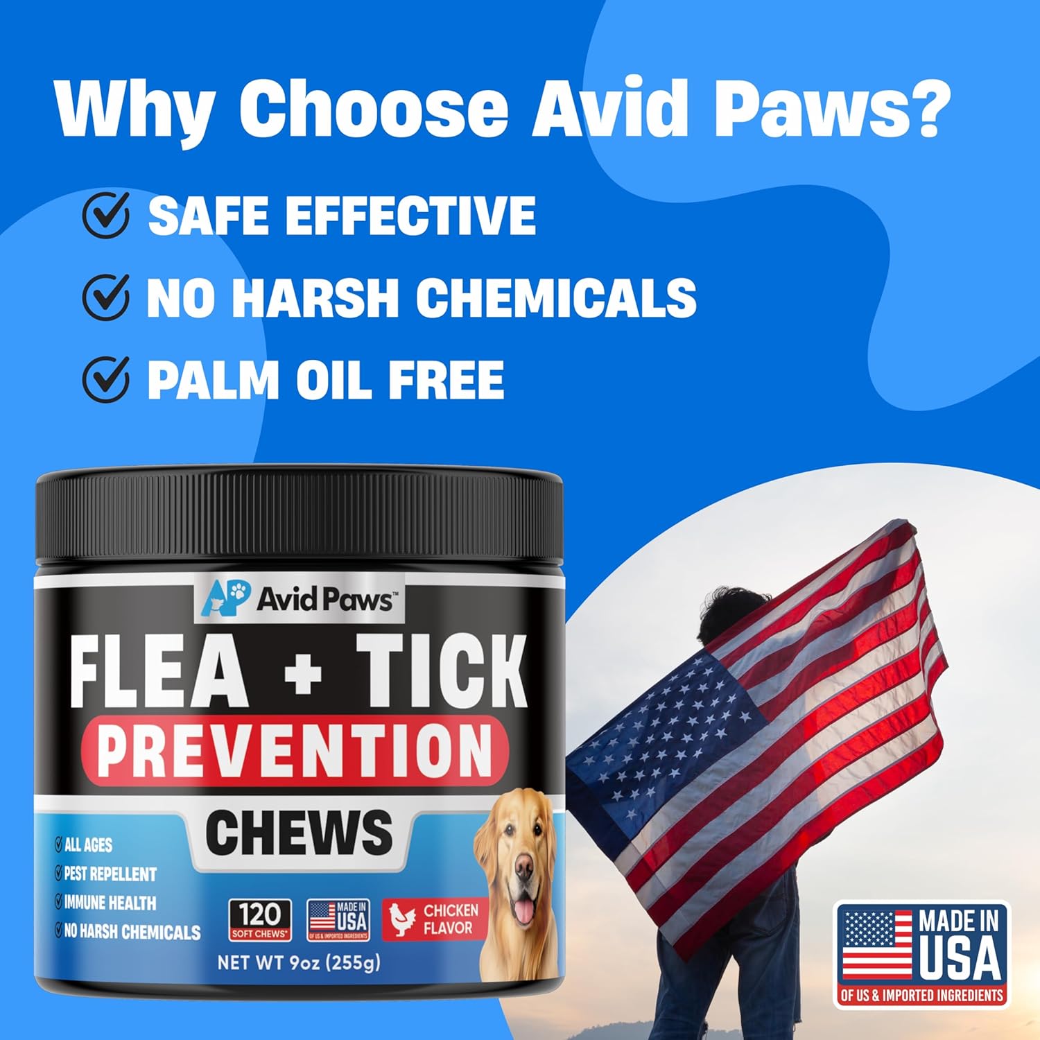 Prevención natural de pulgas y garrapatas para perros, tratamiento masticable para pulgas y garrapatas, tratamiento seguro contra pulgas para perros