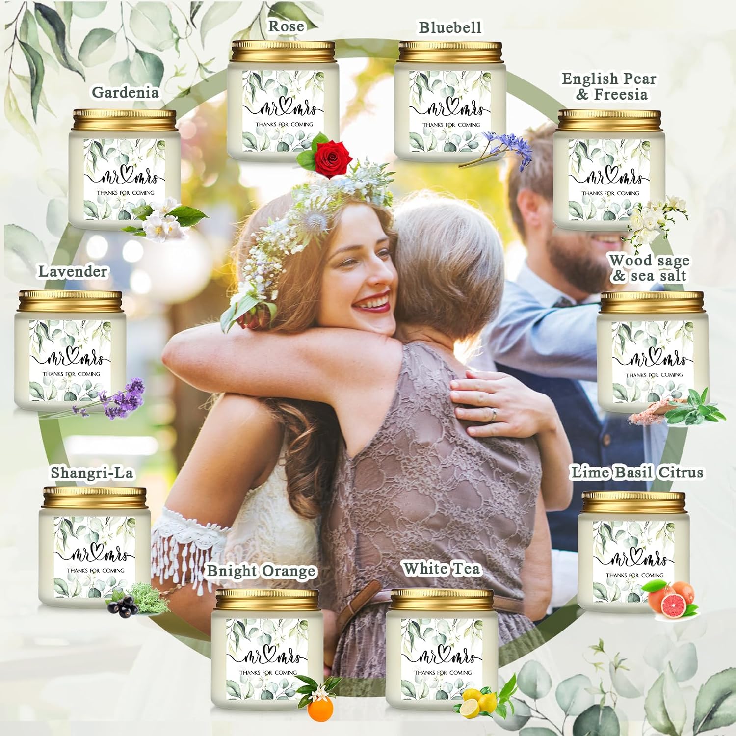 80 velas de boda para invitados, despedidas de soltera, regalos de agradecimiento, velas perfumadas de cera de soja para boda, propuesta de novia,