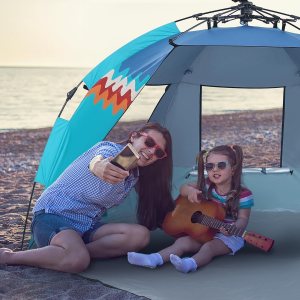LET’S CAMP Tienda de campaña de playa desplegable para 2 personas, refugio solar de fácil instalación, protección UV con porche con cremallera LET’S CAMP Tienda de campaña de playa desplegable para 2 personas, refugio solar de fácil instalación, protección UV con porche con cremallera