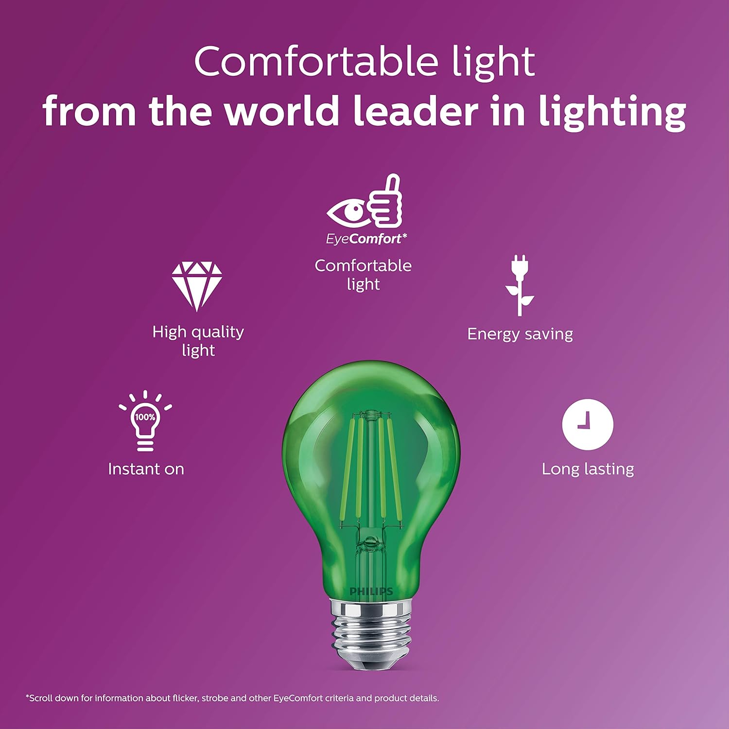 Philips Focos LED 538207 A19 Cristal de filamento, 538249