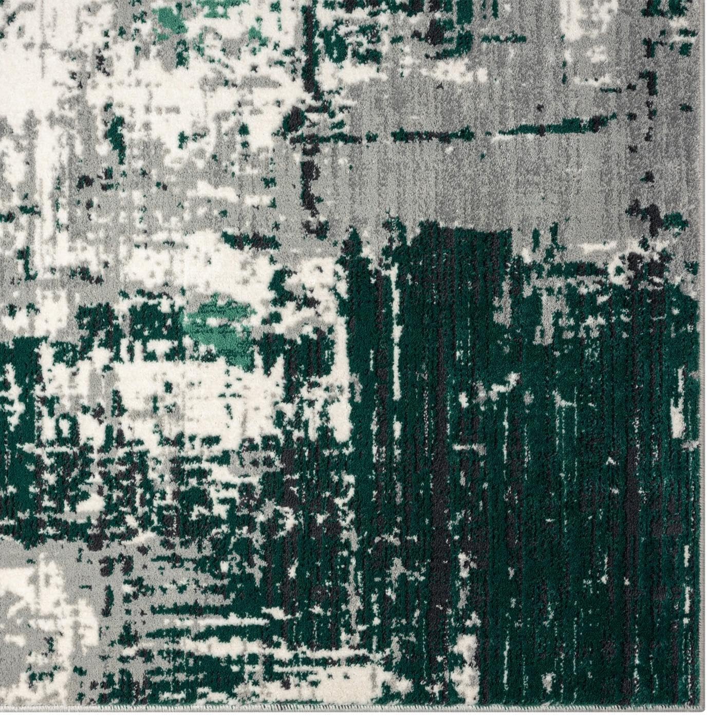 LUXE WEAVERS Alfombra abstracta verde envejecida de 8 x 10