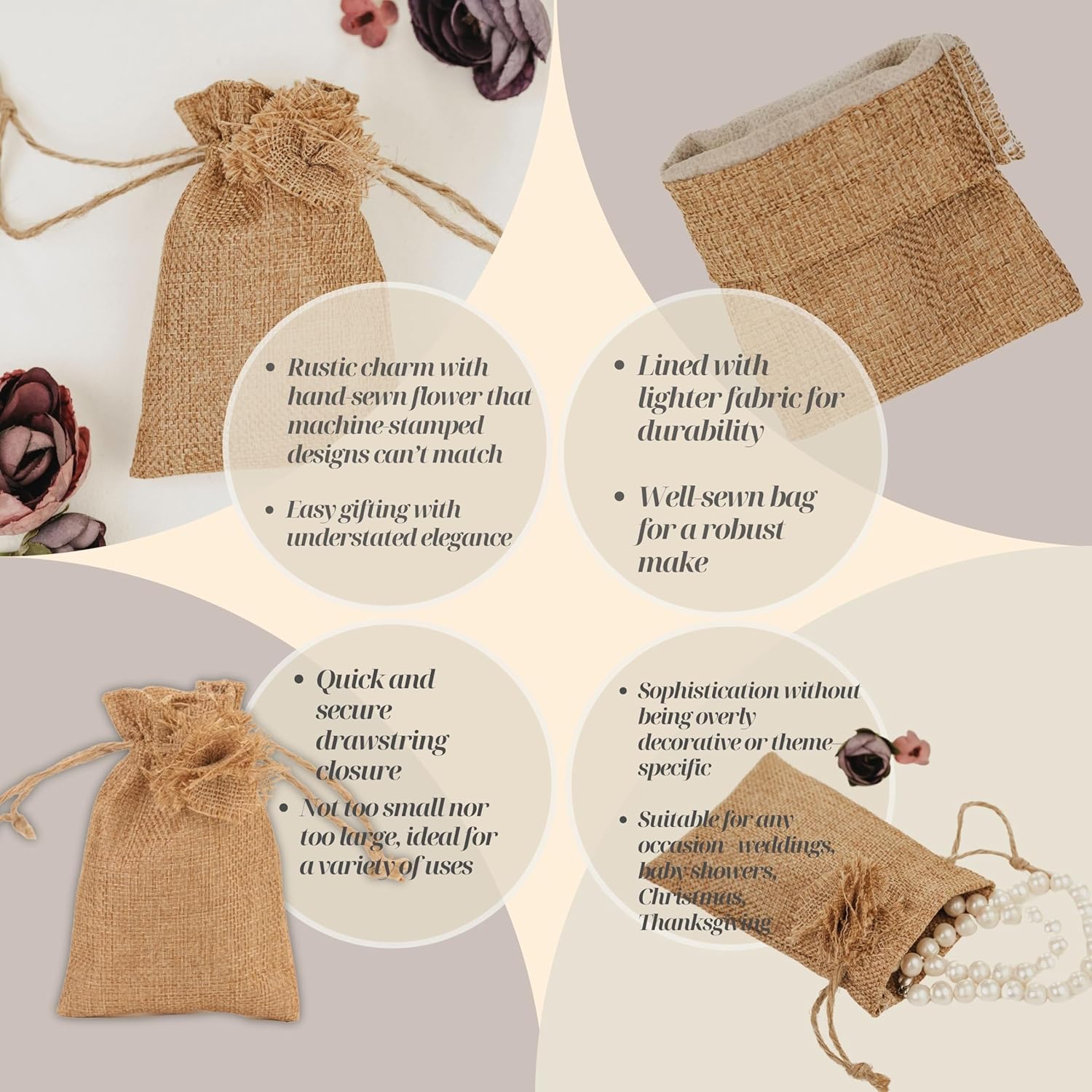 JESME 20 bolsas de arpillera de 3.5 x 5, bolsas de arpillera para regalos de fiesta, pequeñas bolsas de regalo de arpillera, mini bolsas de