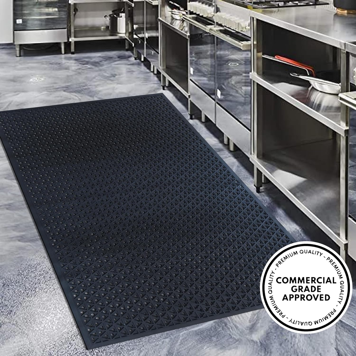 A1HC – Tapete de goma multiusos con 70% de drenaje extra con agujeros para cocina, restaurante, bar, comercial, entrada residencial, piscina