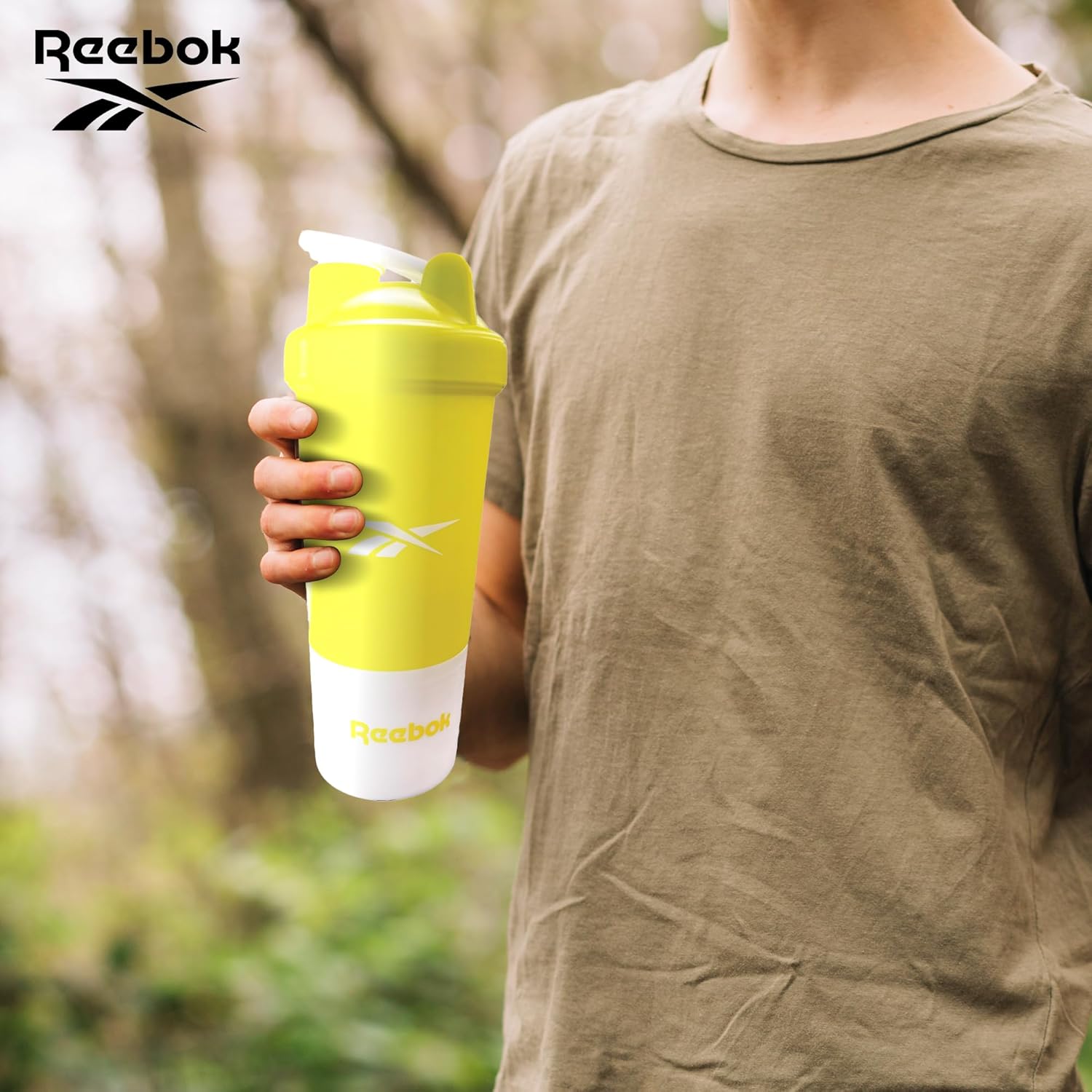 Reebok Botella agitadora con diseño atlético, botellas agitadoras de 17 onzas, botella mezcladora de proteínas, botellas agitadoras para gimnasio,