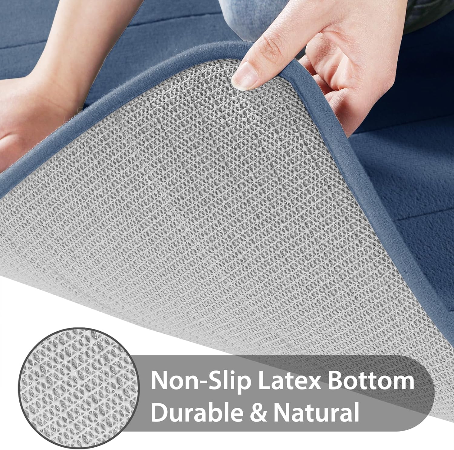 Yimobra Juego de tapetes de baño de espuma viscoelástica, 3 piezas, 44.1 x 24 + 31.5 x 19.8 pulgadas y en forma de U para alfombras de baño, tapetes