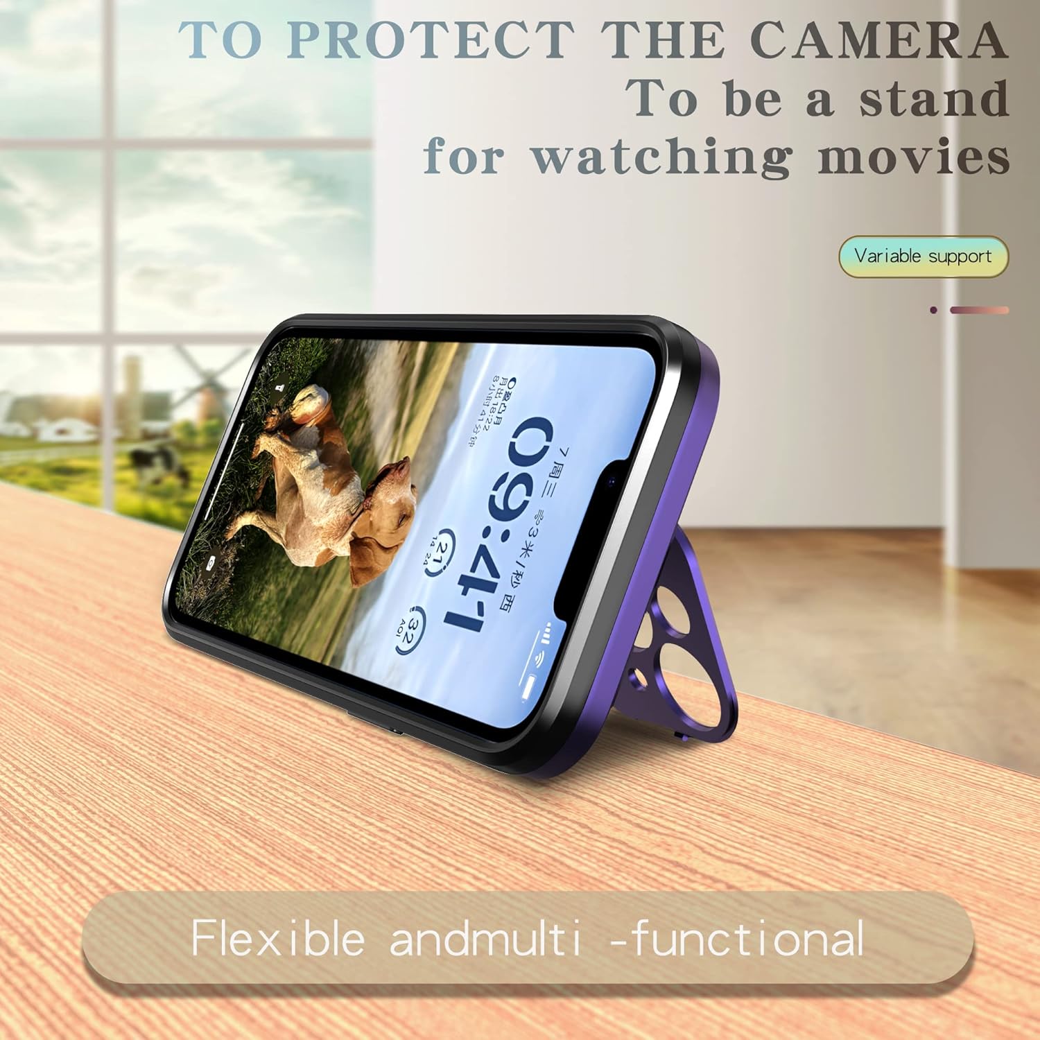 Asuwish Funda de teléfono para iPhone 13 de 6.1 pulgadas con protector de pantalla de vidrio templado Magsafe y soporte delgado, funda rígida