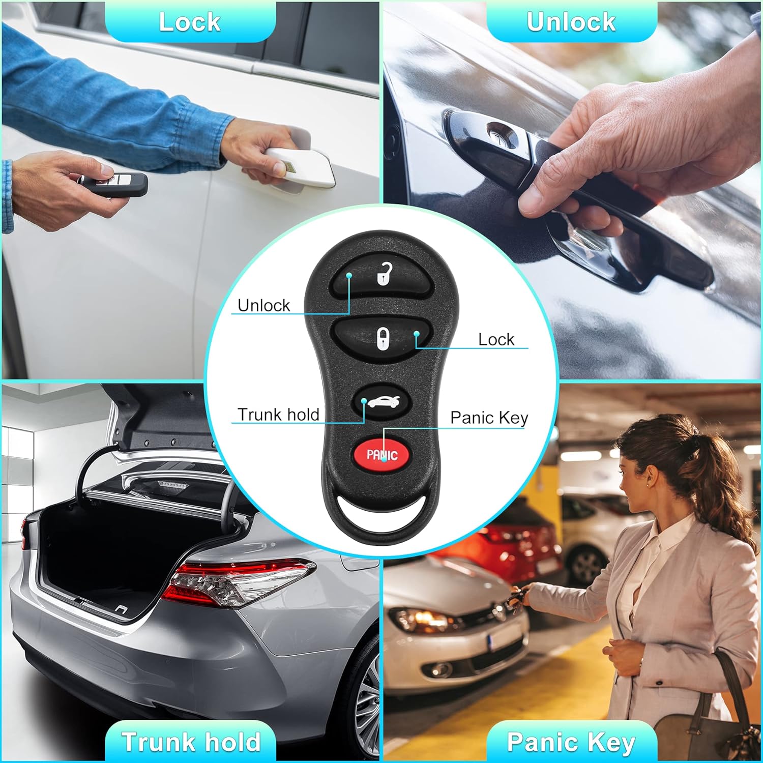 X AUTOHAUX 2 llaves de repuesto para automóvil de 315 MHz sin llave para Jeep Liberty 02-04 para Dodge Stratus 01-06 para Dodge Intrepid 01-05 para
