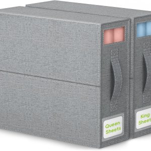 Feverdes SheetCube – Organizadores de sábanas y almacenamiento, paquete de 2 (tamaño Queen o King) plegable, con cremallera, para sábanas, fundas de Feverdes SheetCube – Organizadores de sábanas y almacenamiento, paquete de 2 (tamaño Queen o King) plegable, con cremallera, para sábanas, fundas de