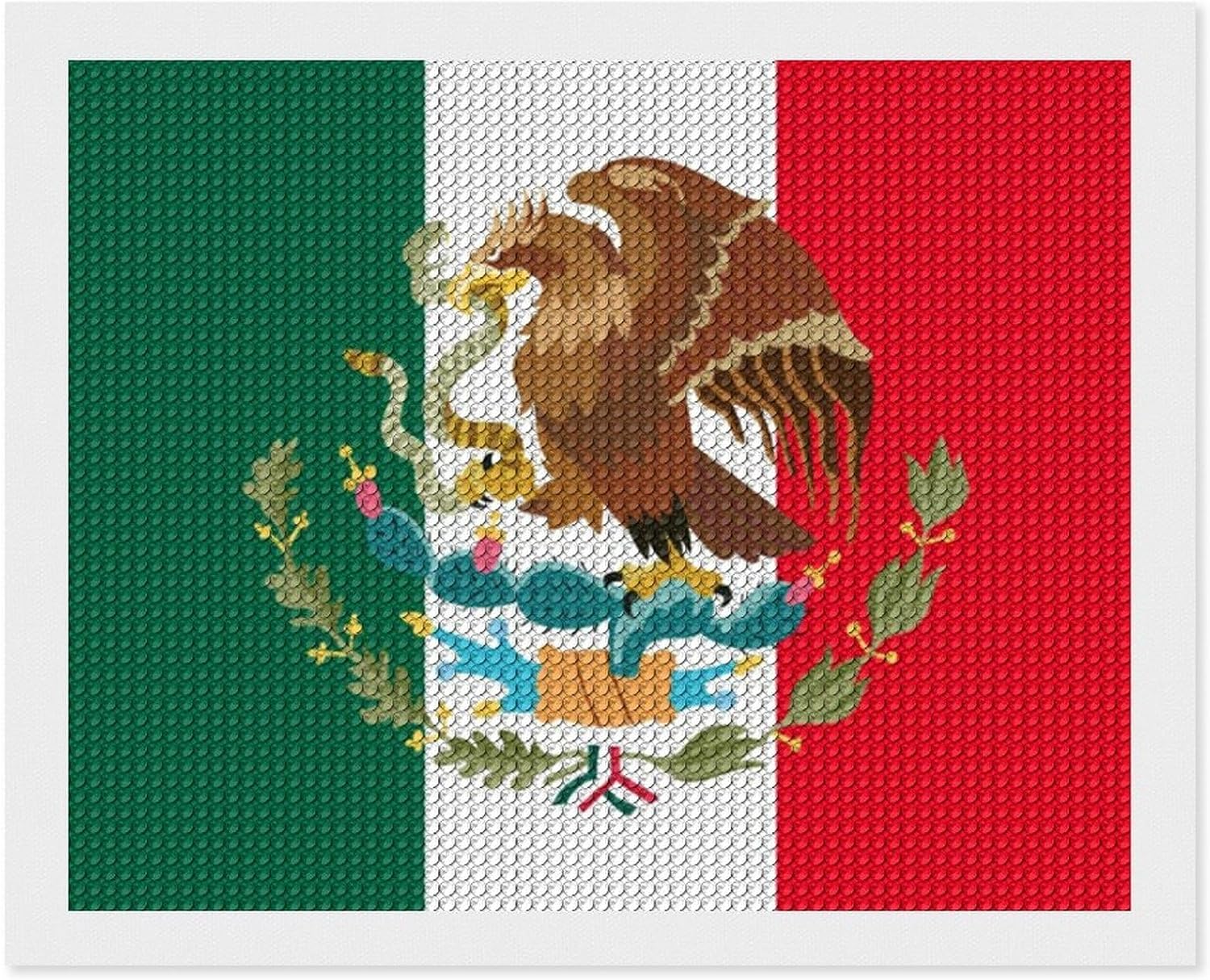 Kits de pintura de diamantes con bandera mexicana para adultos, taladro completo 5D, manualidades para decoración de pared del hogar, regalo