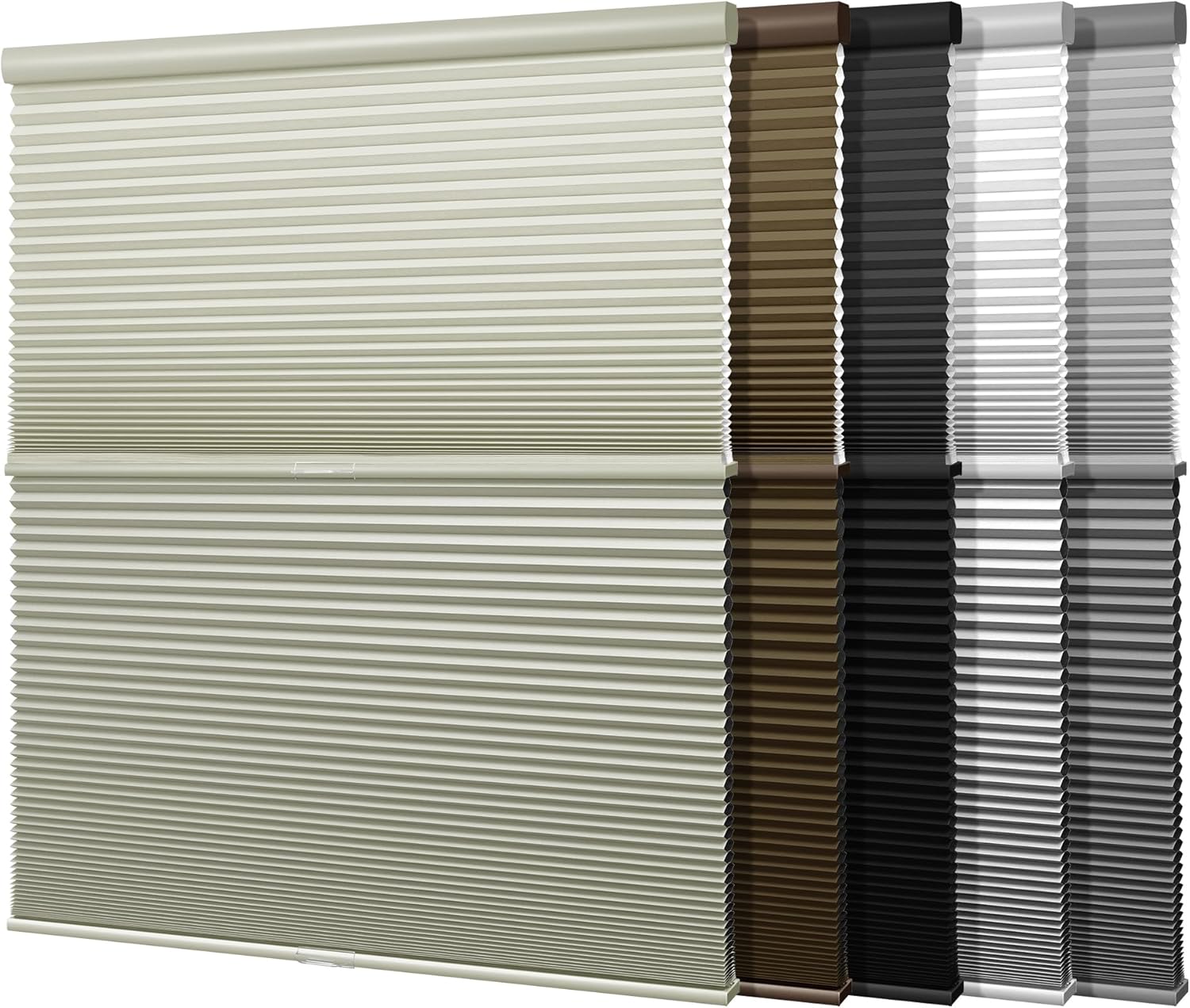 Boolegon Day Night – Persianas celulares opacas y filtrantes de luz, 2 persianas en 1 con diseño de panal de abeja, de arriba hacia abajo, con