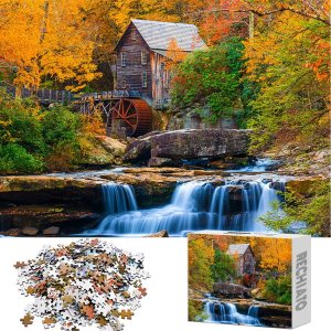 1000 piezas para molino de molienda de Glade Creek durante el otoño, rompecabezas de otoño para adultos de 1000 piezas en adelante, rompecabezas de 1000 piezas para molino de molienda de Glade Creek durante el otoño, rompecabezas de otoño para adultos de 1000 piezas en adelante, rompecabezas de