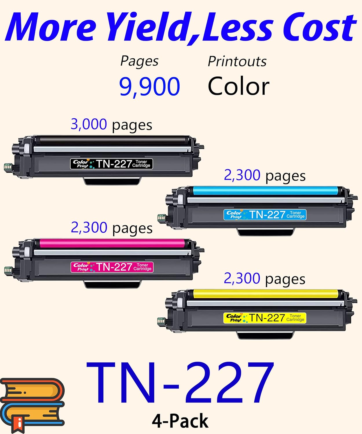 COLOR PRINT Cartucho de tóner compatible para Brother TN227 TN-227 TN227BK TN223 para impresora HL-L3210CW HL L3230CDW L3710CDW L3270CDW MFC-L3710CW