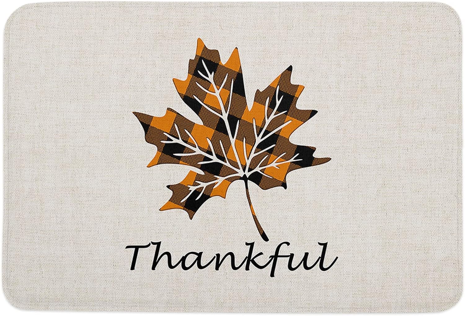 Maple Sponge Beth Mat, Indoor Bathroom Mat Absorb Water, Non Slip Washable Mud Dirt per Mats Rugs for Entrance, Fallen Autumn Leaves Orange