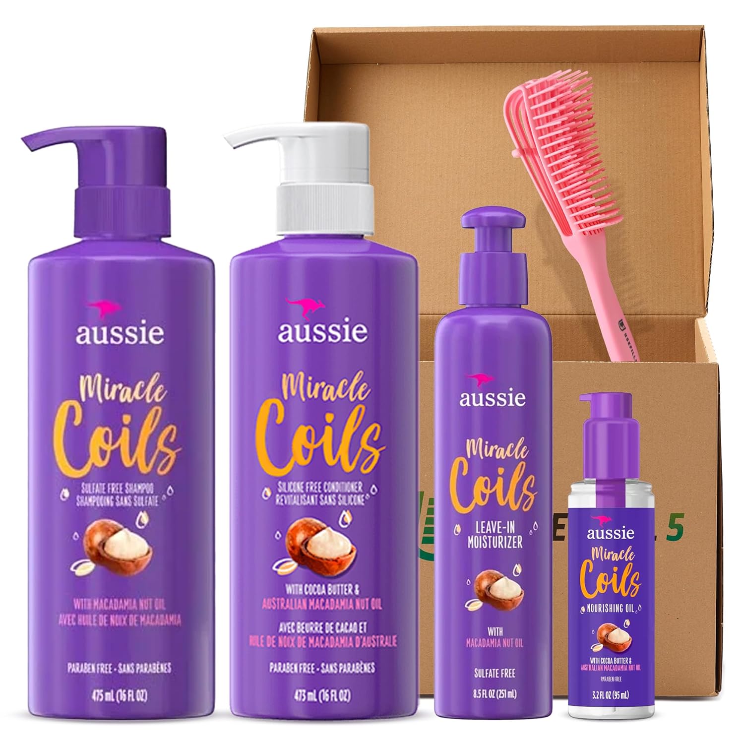 Set de champú y acondicionador hidratante sin enjuague, kit nutritivo para el cabello, productos para el cabello rizado, nuez de macadamia, paquete