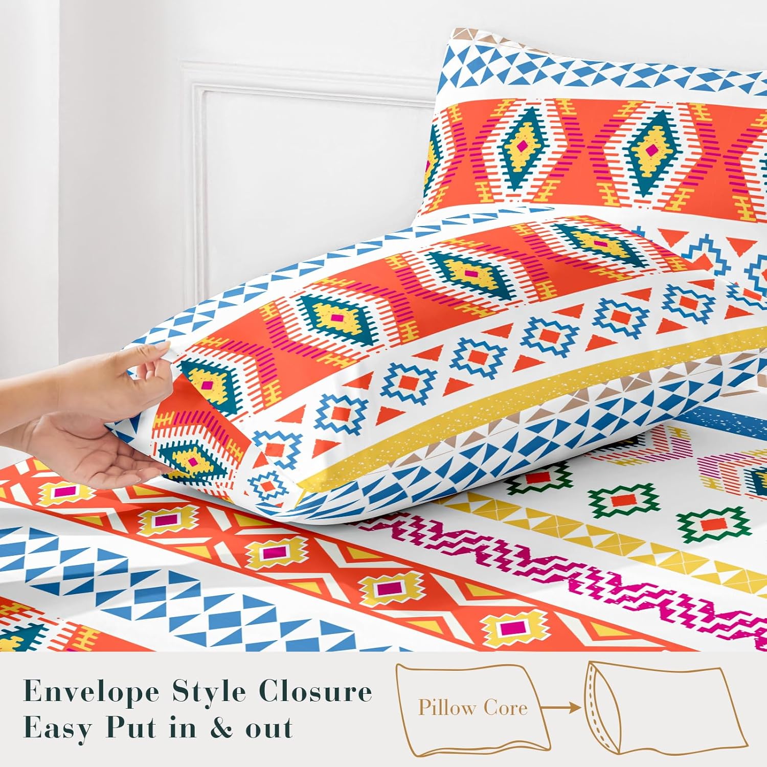 YIYEA Sábanas para cama individual  Boho  Juego de sábanas de lujo de microfibra de doble cepillado  Sábanas individuales ligeras y transpirables