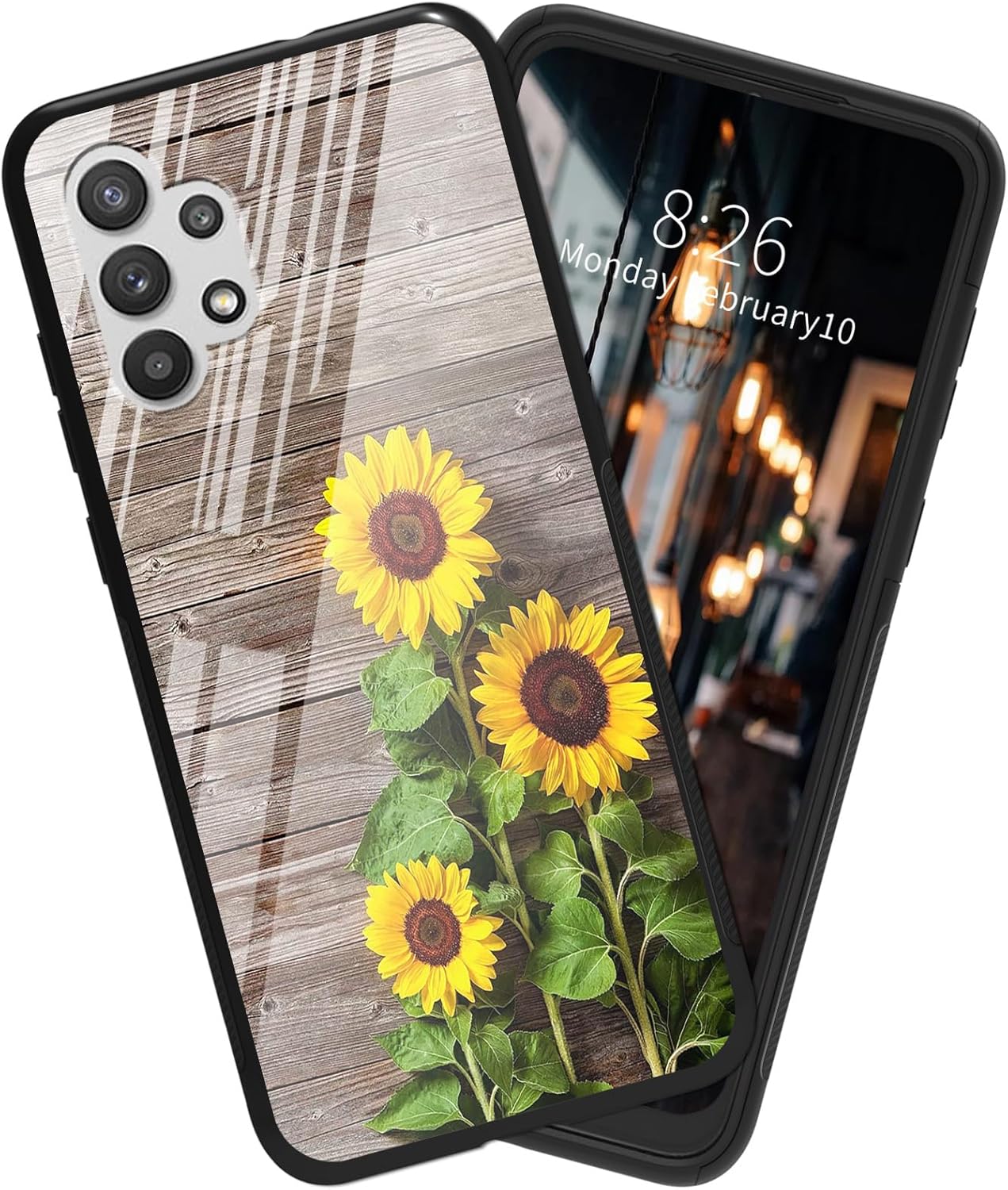 Funda para Samsung Galaxy A32 5G a prueba de golpes de TPU suave para mujeres y hombres, contraportada dura de vidrio templado antiarañazos para