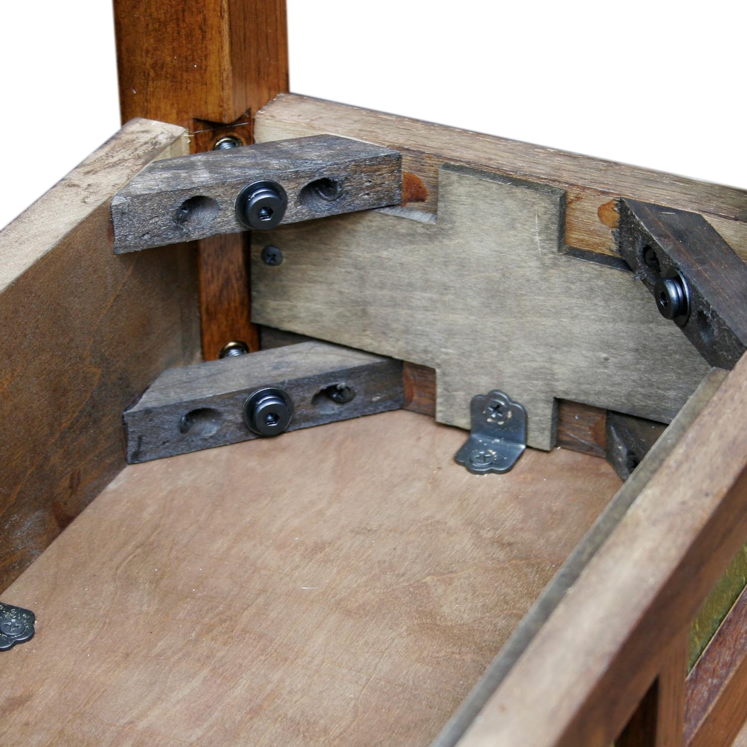 Leick – Mesa auxiliar reclinable con cuña de roble rústico