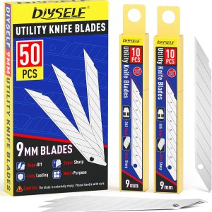 DIYSELF Cuchillas de cuchillo utilitario, paquete de 50 cuchillas de corte de caja, cuchillas de cortador de caja para cuchillo utilitario de hoja a DIYSELF Cuchillas de cuchillo utilitario, paquete de 50 cuchillas de corte de caja, cuchillas de cortador de caja para cuchillo utilitario de hoja a