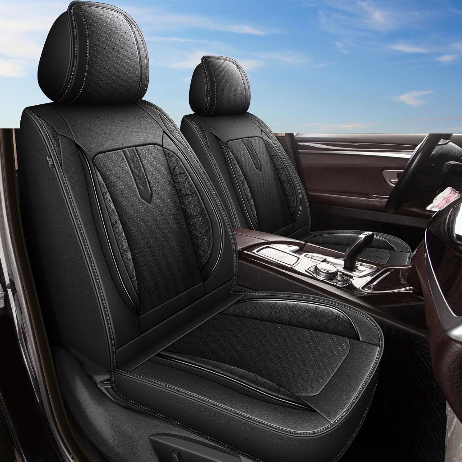 AOMSAZTO Fundas de asiento de automóvil para Mazda CX-5 2013-2024, juego completo de fundas de asiento de automóvil de cuero, protector de asiento
