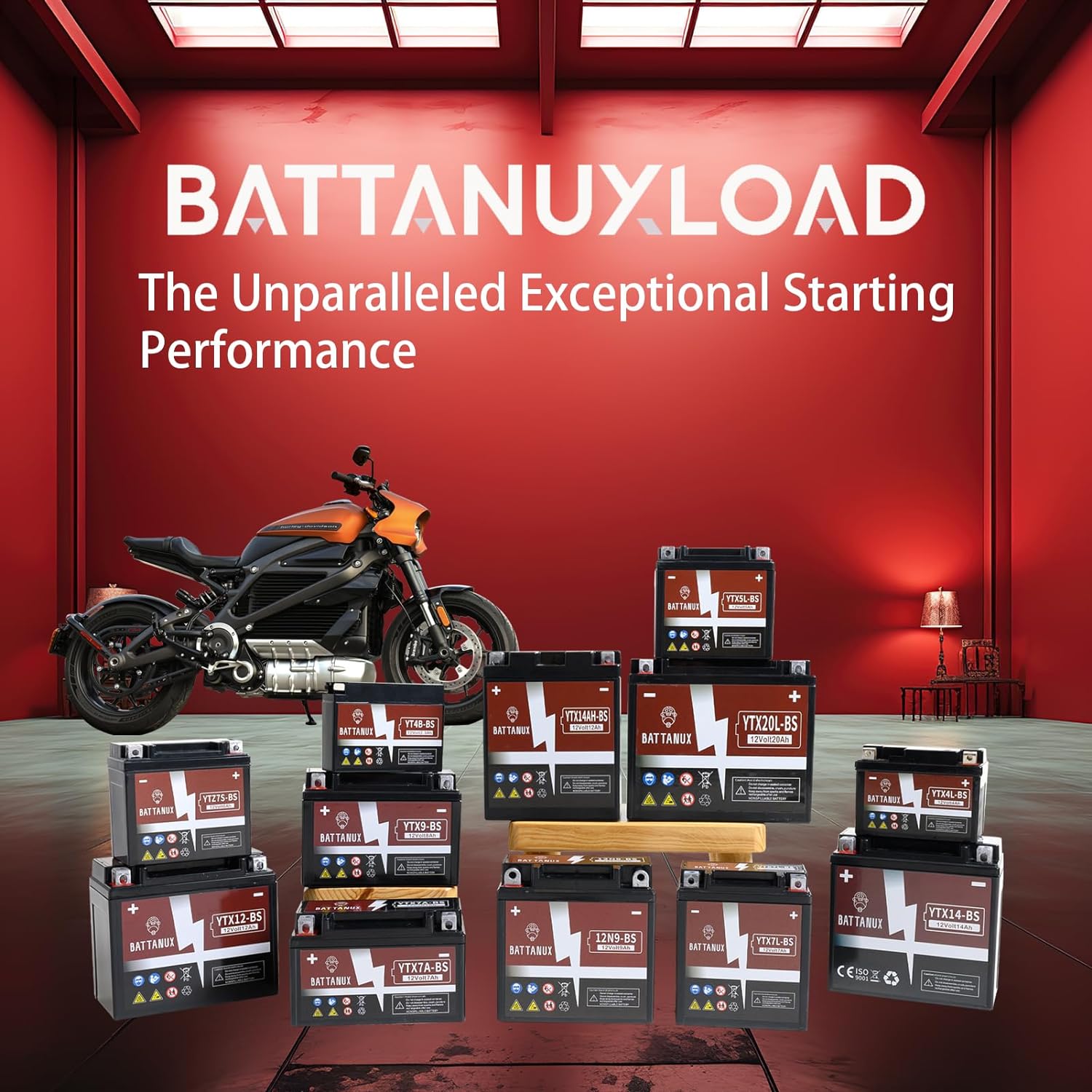 Battanux YTX7L-BS Batería y batería de motocicleta, sellada SLAAGM 12V7Ah ATVUTVMoto de nievemoto de moto, batería sin mantenimiento y sin