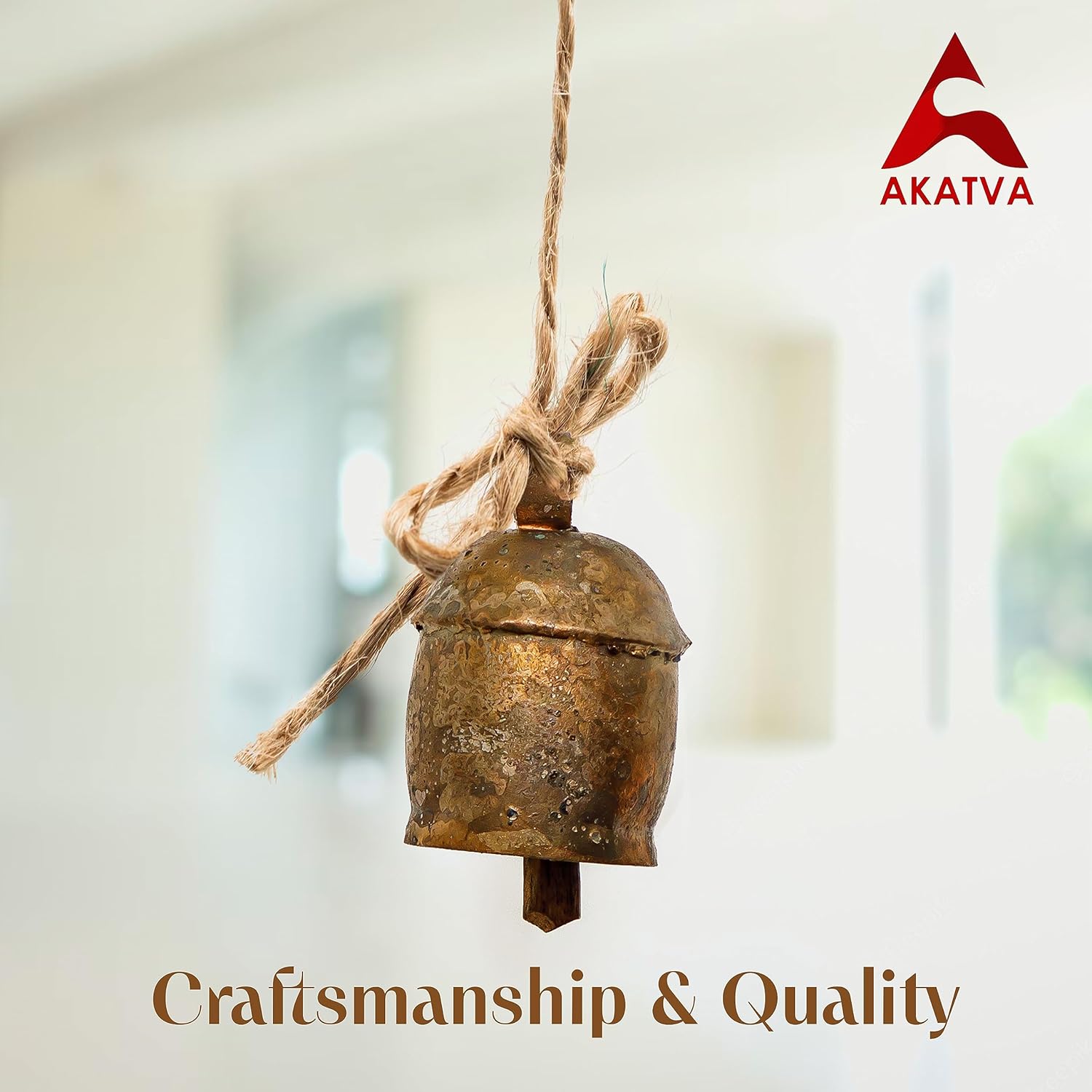 Akatva Campanas de Navidad para decoración  Campanas de vaca para decoración navideña rústica  Campanas doradas para decoraciones navideñas