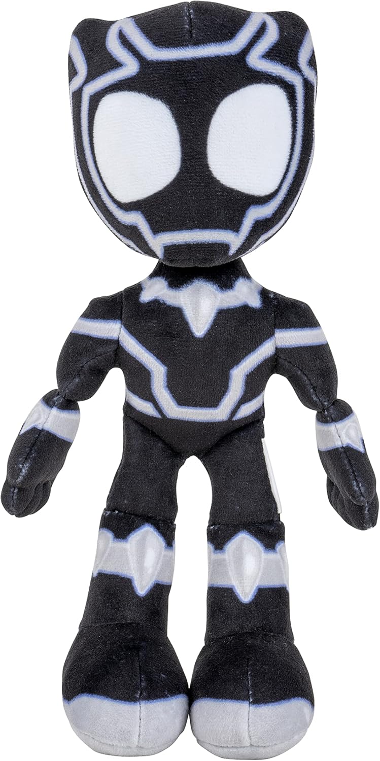 Marvel Spidey and His Amazing Friends Pantera negra de peluche de 8 pulgadas, juguetes para niños de 3 años en adelante, juguetes con tus amigos