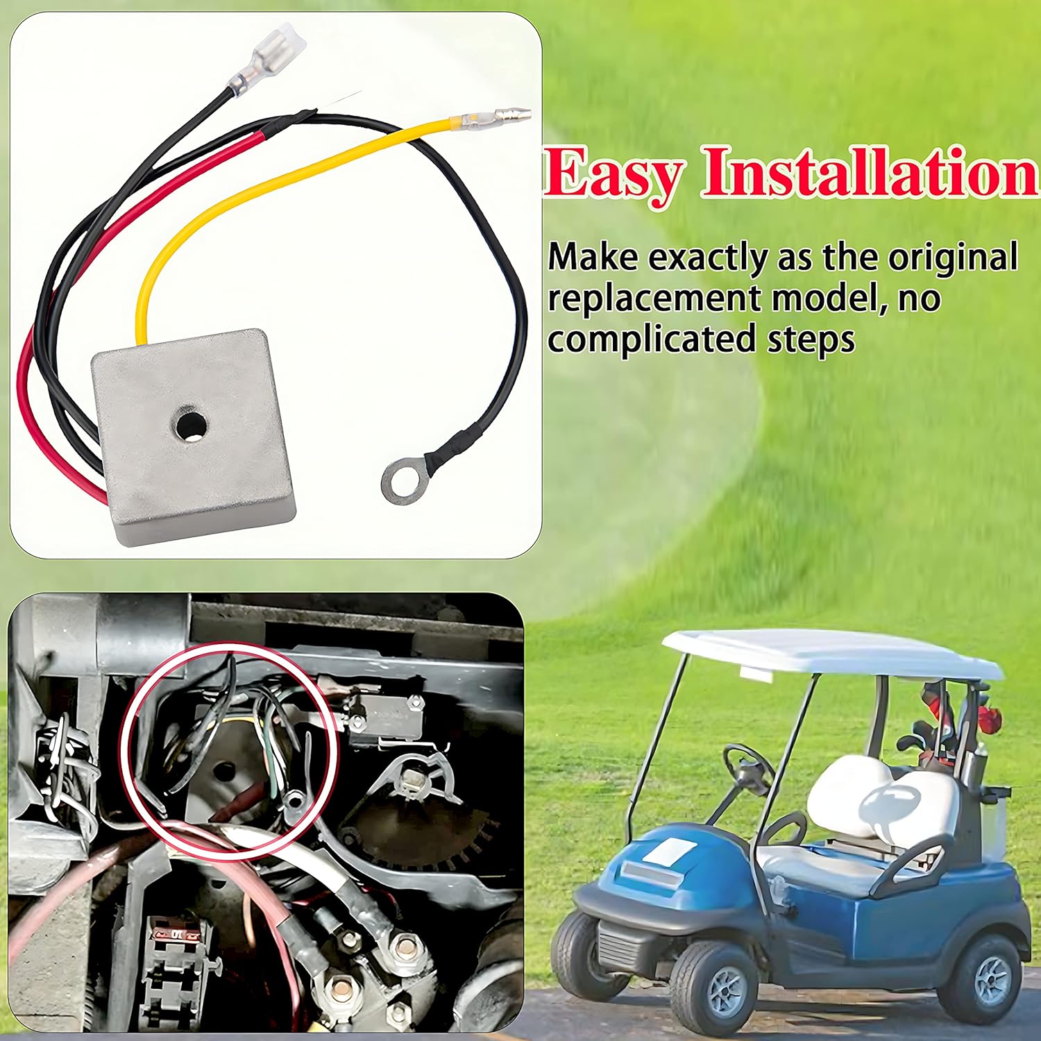 Paquete de 2 rectificadores de regulador de voltaje de coche Club para carrito de golf DS Carryall 1992-2007 a gas 1015777 102710101 1027101-01