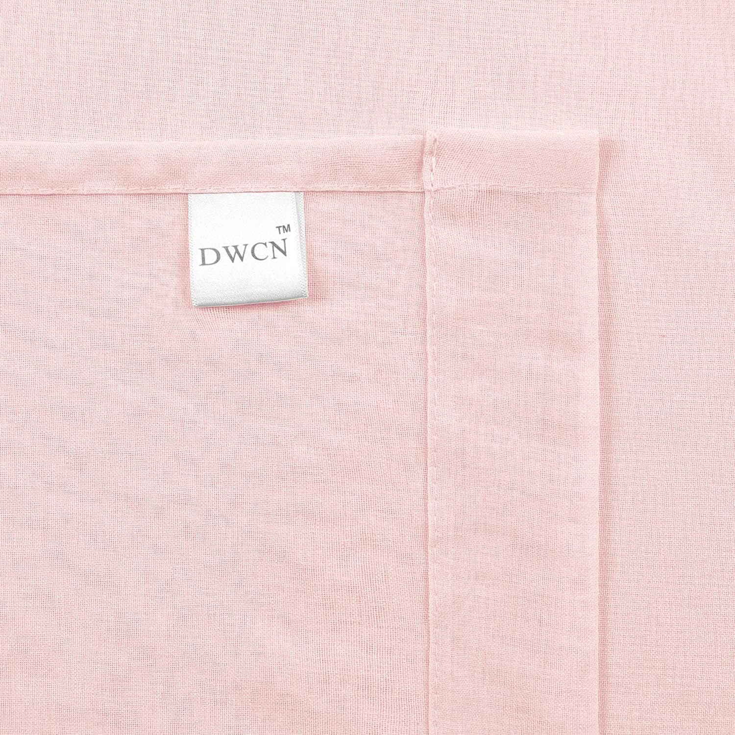 DWCN Cortinas traslúcidas de gasa semitraslúcidas con bolsillo para barra de cortina para dormitorio y sala de estar, 52 x 63 pulgadas de largo,