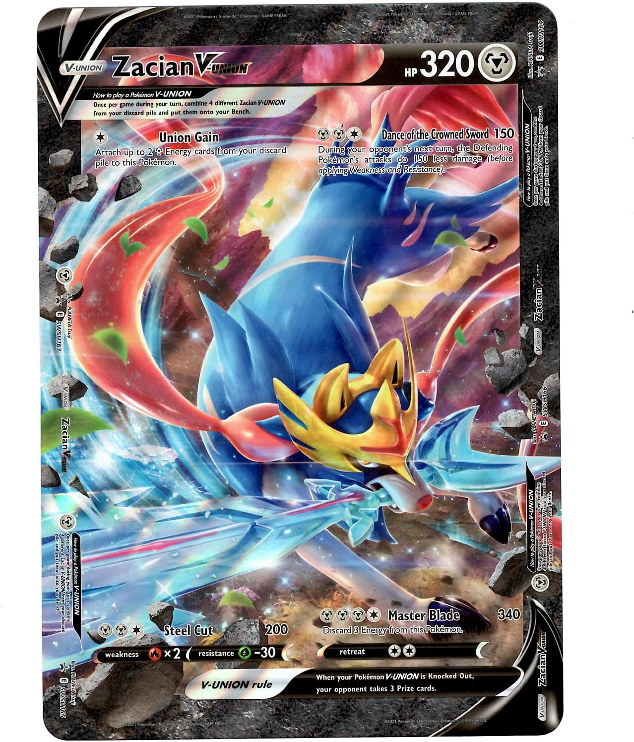 Pokemon – Zacian V-Union – JumboOversize – Black Star Promo – Tarjeta Holo Foil