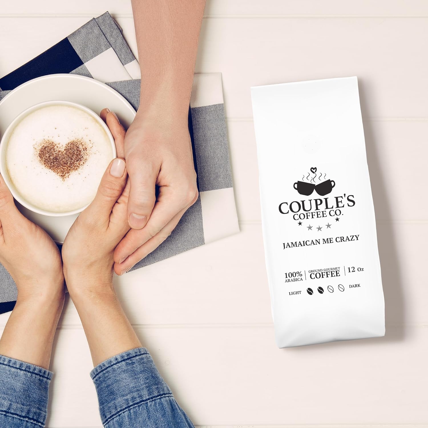 Couple’s Coffee – Café molido  Mezcla de café tostado medio Jamaican Me Crazy  Café con sabor gourmet con suaves sabores de caramelo de vainilla