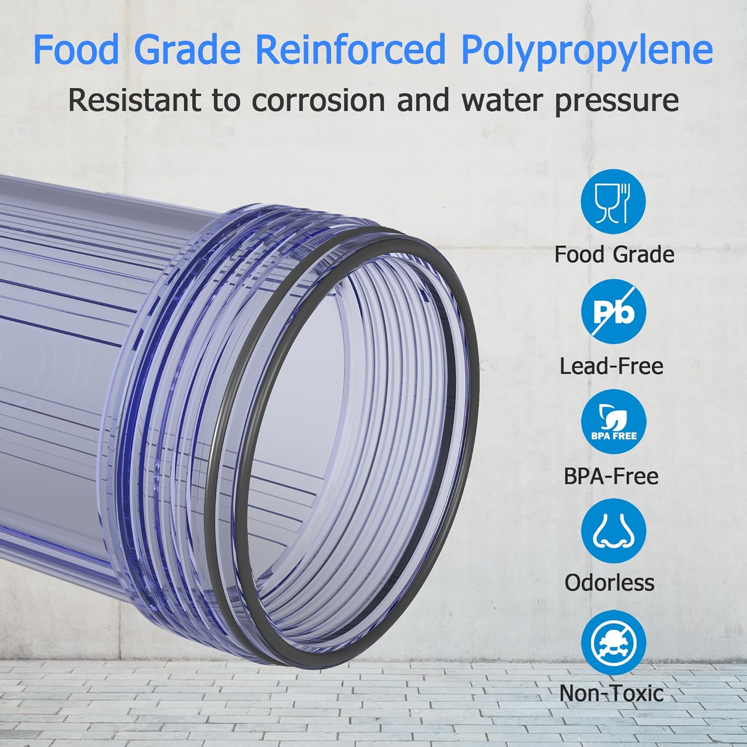 WHT10 – Carcasa de filtro de agua para toda la casa de 10 x 4.5 pulgadas, filtros de sedimentos, etc. para agua de pozos y ciudades, sistema de