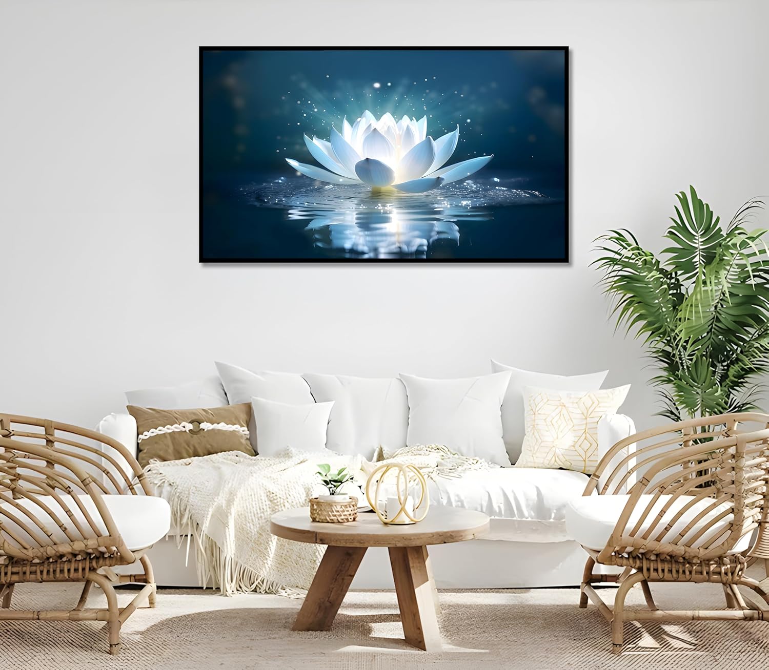ICEWQOQU Lienzo impreso para pared, lienzo de loto, arte de pared zen, spa, lienzo, meditación, espiritual, dormitorio, baño, decoración del hogar