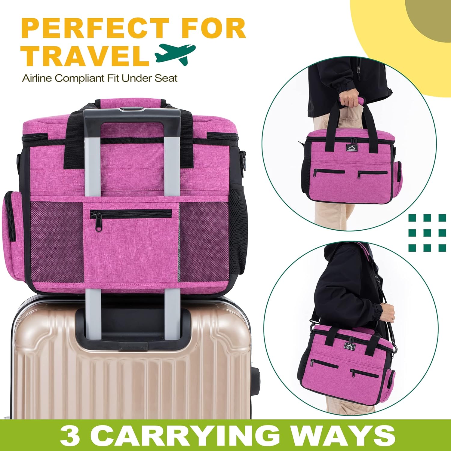 Kit de bolsa de viaje para perros para suministros, bolsa de viaje grande para mascotas para perros, práctica funda de equipaje, viajes nocturnos y