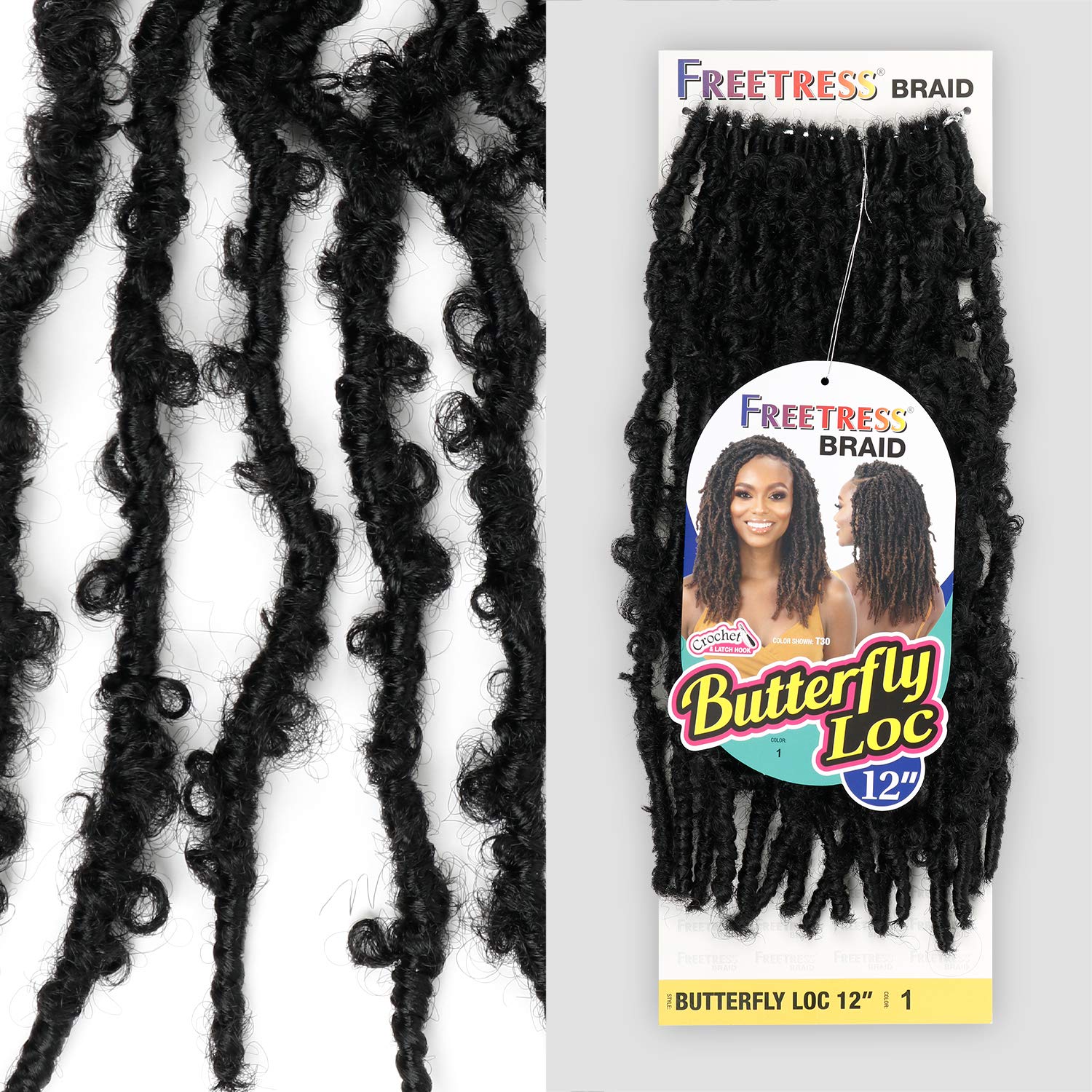 Shake N Go FreeTress – Trenzas de ganchillo Butterfly Loc de 12 pulgadas (paquete de 3, 2)