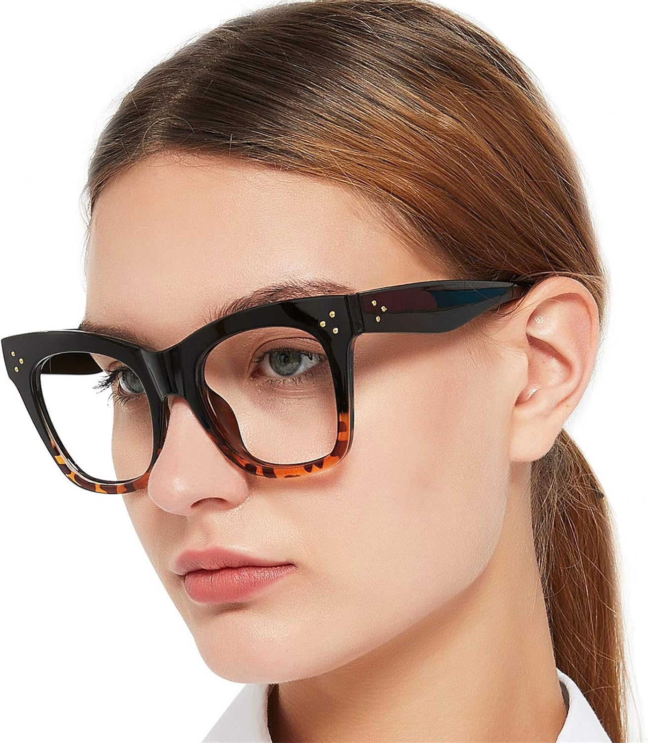 OCCI CHIARI Lentes de lectura anti luz azul para mujeres, lectores de moda, protección UV 0 1.0 1.5 2 2.5 3 3.5 4.0 5.0 6.0 (Demi, 1.5)