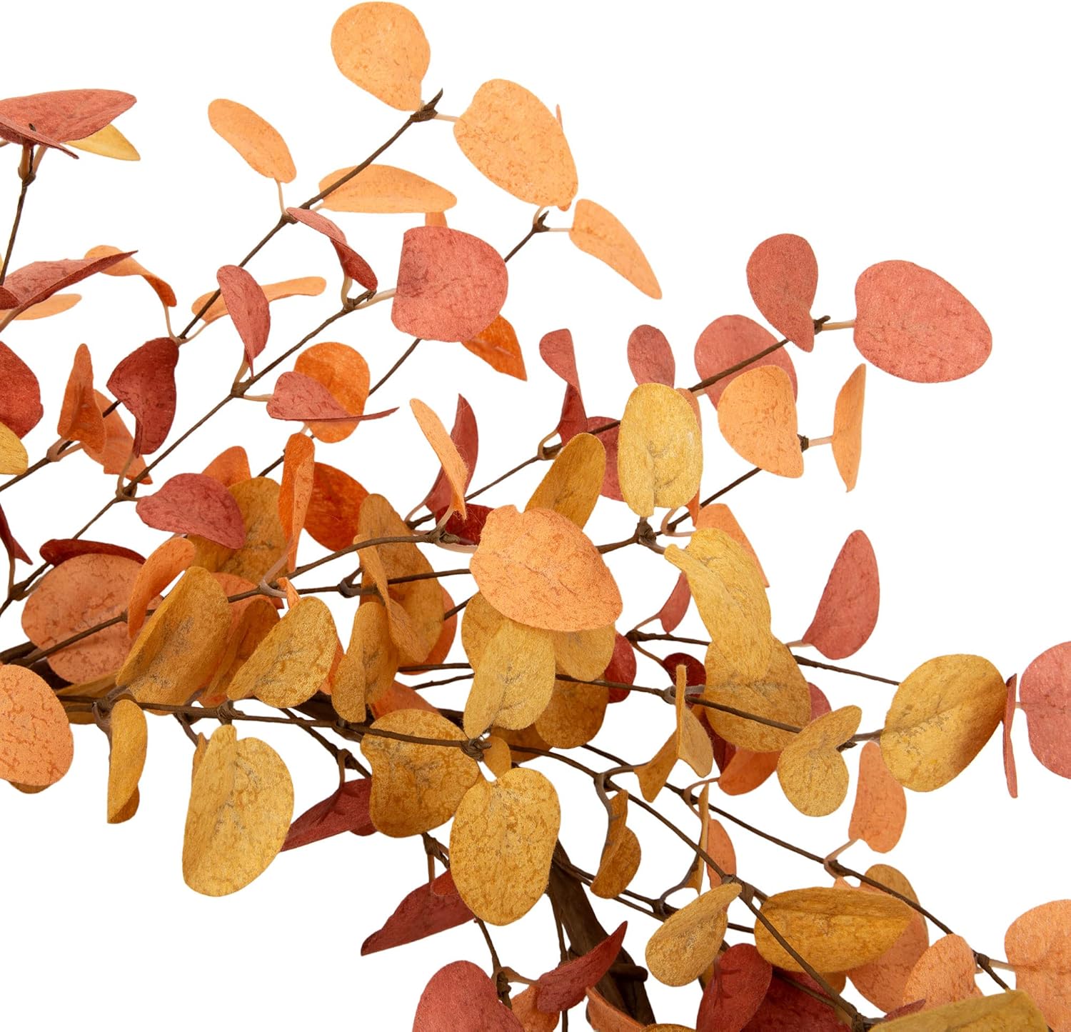 VGIA Corona de otoño de 18 pulgadas, corona de hojas de eucalipto, corona de otoño artificial para puerta delantera, corona de hojas de otoño,