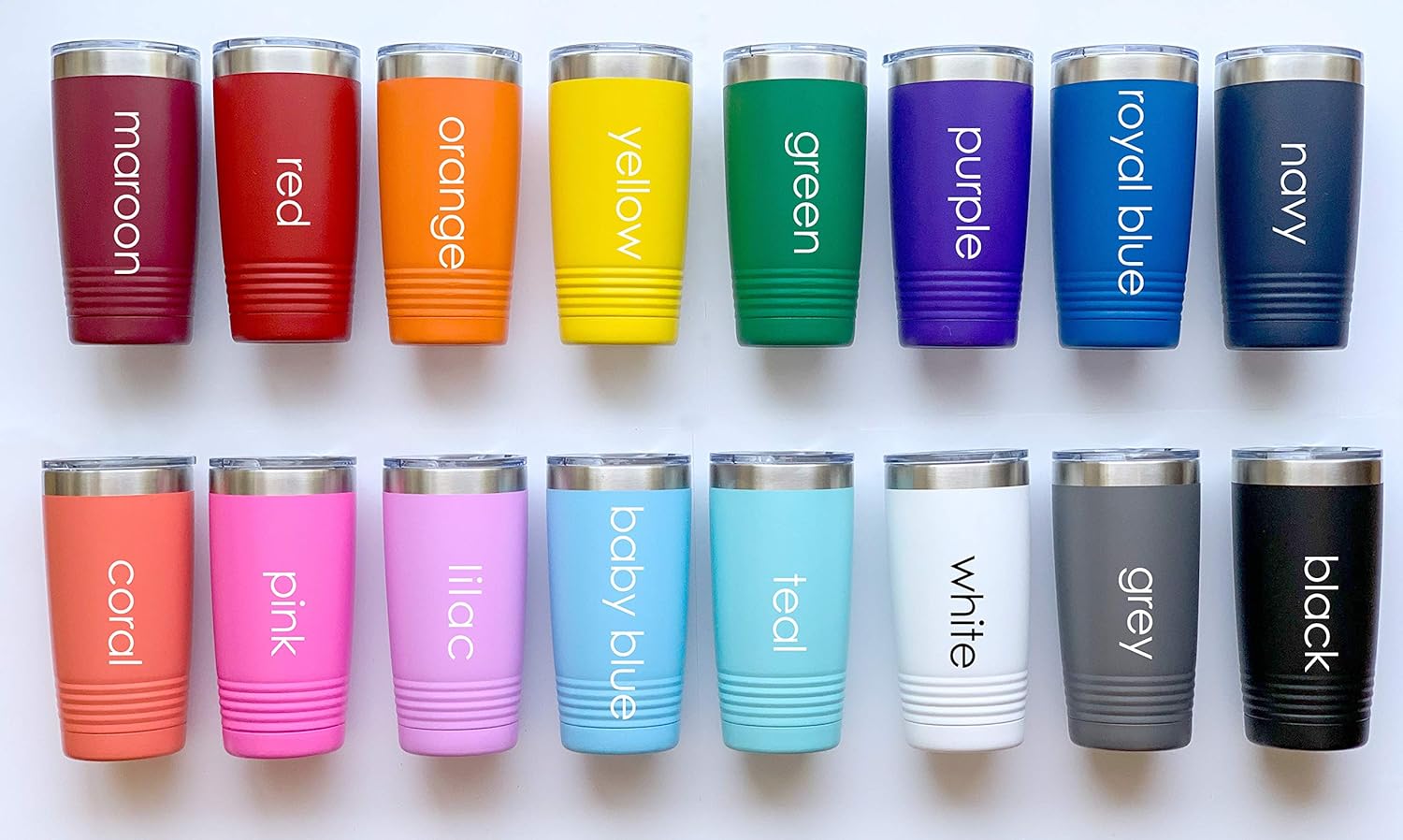 Vaso polar personalizado con tapa grabado láser personalizado  Taza de viaje aislada al vacío de acero inoxidable  Perfecto para bebidas frías o