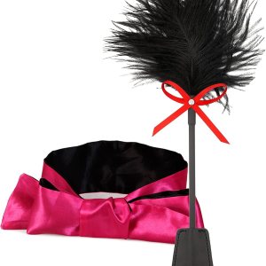 French Tickler – Máscara de satén con los ojos vendados de 15 pulgadas, 59 pulgadas, Rojo – French Tickler – Máscara de satén con los ojos vendados de 15 pulgadas, 59 pulgadas, Rojo –