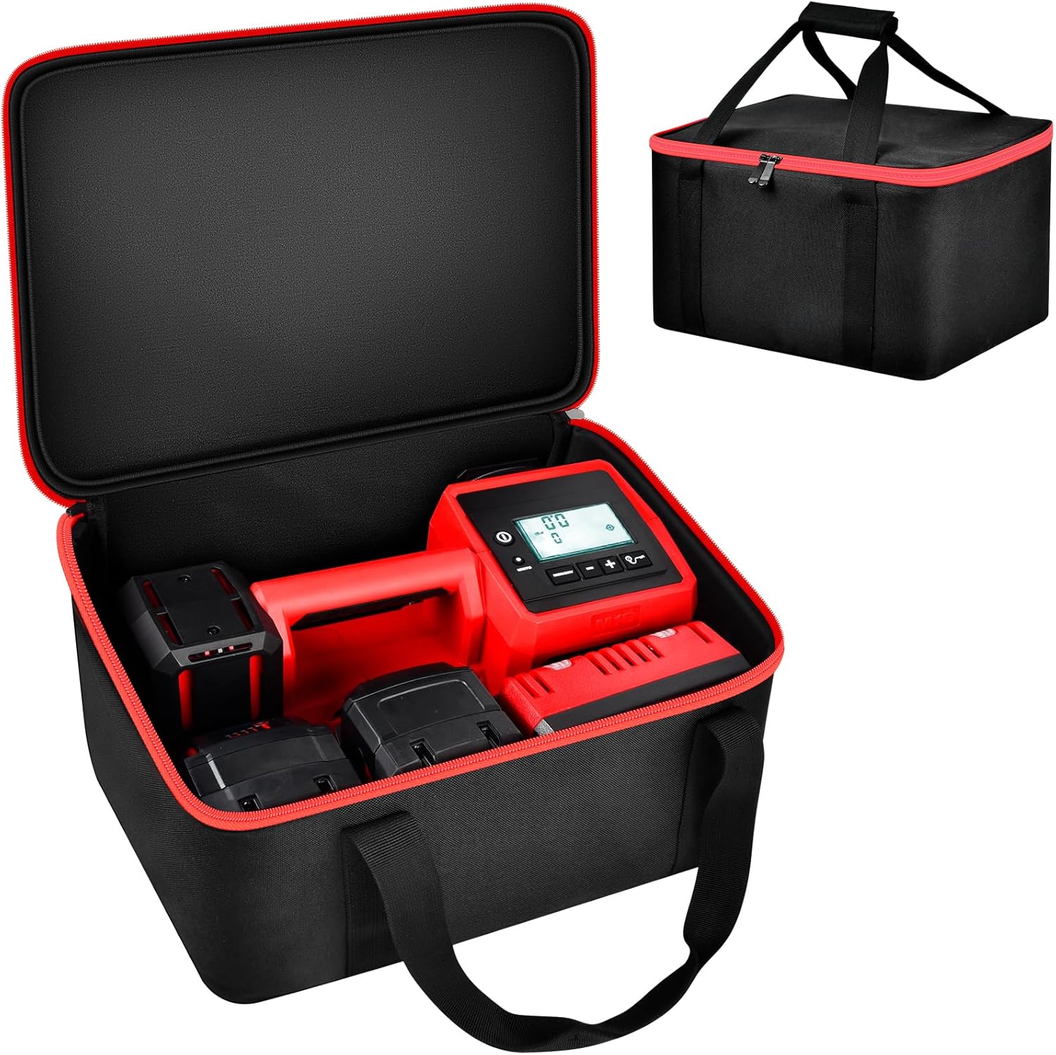 Bolsa de compresor de aire compatible con inflador Milwaukee M18 2848-20, caja de transporte de bomba para accesorios de herramientas Milwaukee,